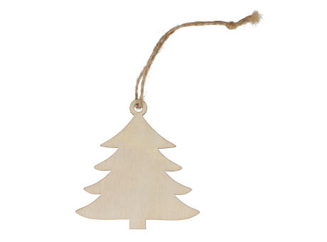 Baumförmiges Weihnachtsornament aus Holz Werbeartikel