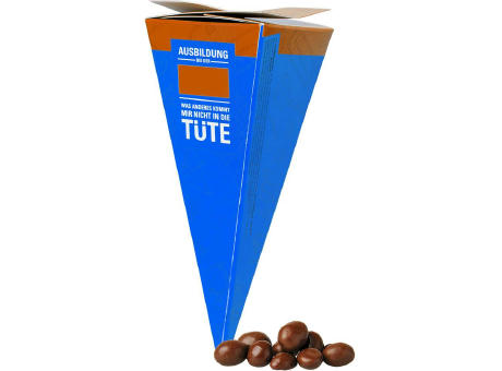 Schoko-Erdnüsse, ca. 30g, Präsent-Pyramide Werbeartikel
