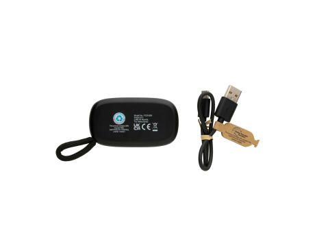 TWS-Ohrhörer aus recyceltem RCS-Kunststoff und Bambus Werbeartikel