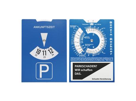 Kartonparkscheibe mit Benzinrechner Werbeartikel