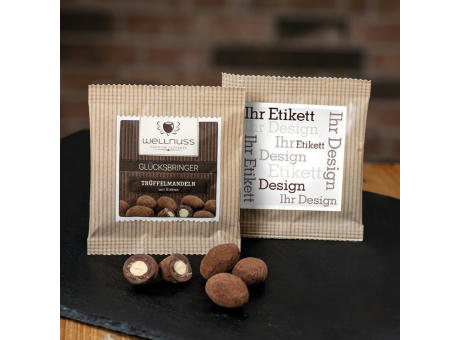 Product image Trüffelmandeln mit Kakao im Premium Flowpack  bedrucken