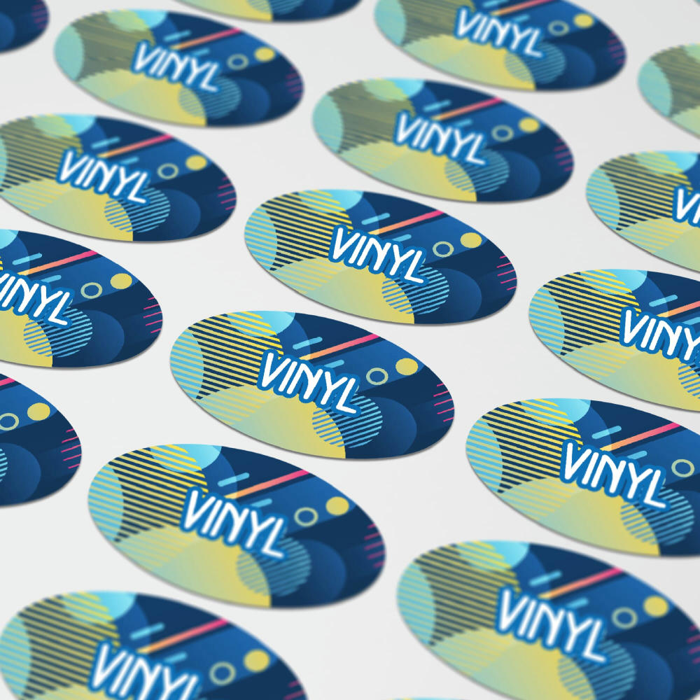 Vinyl Sticker Oval 40x20mm Werbeartikel
