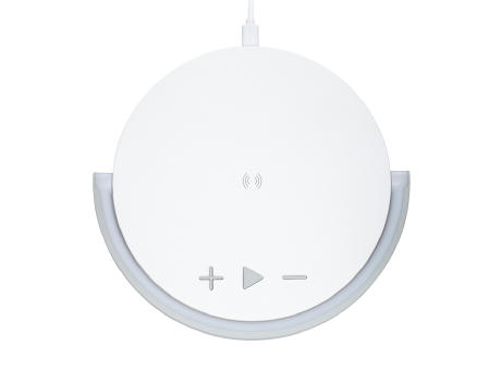 Wireless Lautsprecher inkl 15 Watt Wireless Charger mit Licht REEVES-BOURVILLE Werbeartikel