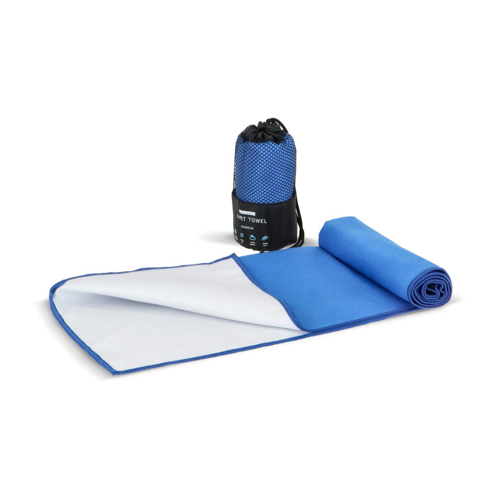 R-PET-Schnelltrocknungshandtuch 40 × 80 cm mit Beutel, Sublimationsdruck. Werbeartikel