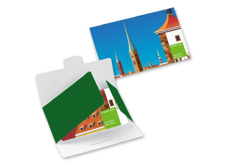 Product image POLYCLEAN rPET Displaytuch 20x20 cm im Papieretui, All-Inclusive-Paket Werbeartikel
