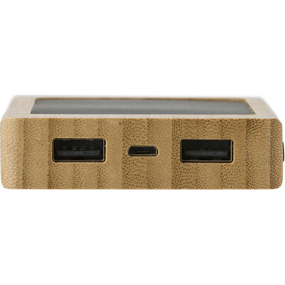 Solar-Powerbank aus Bambus Joan Werbeartikel