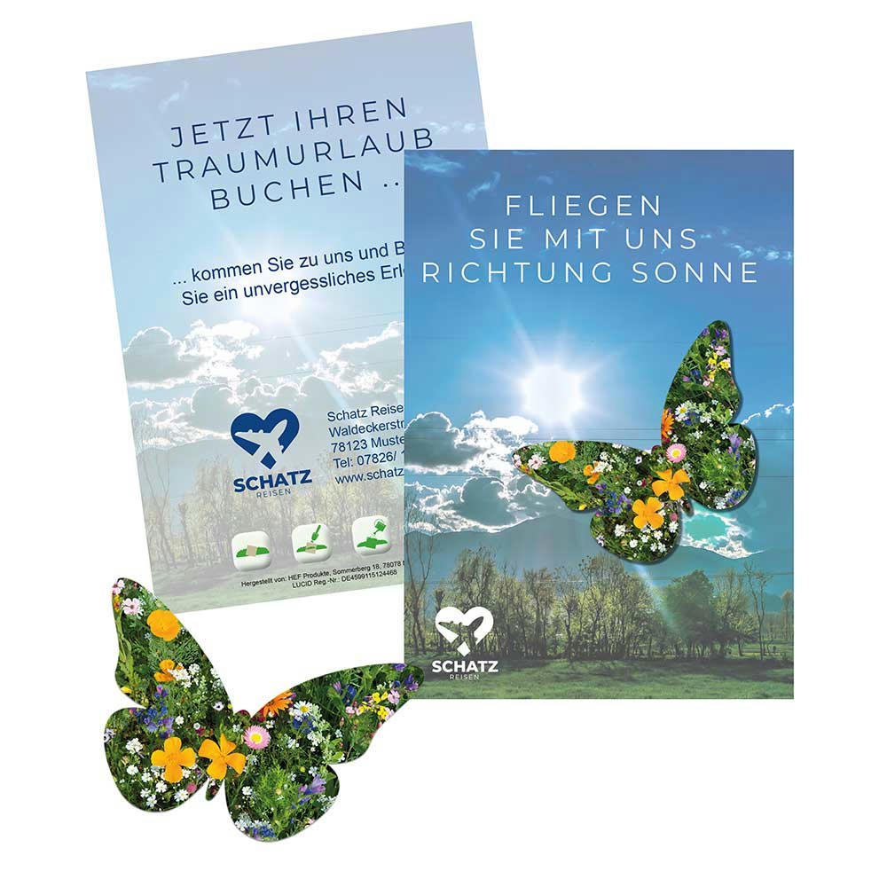 Samenpapier auf A6-Karte - Bienchen Werbeartikel