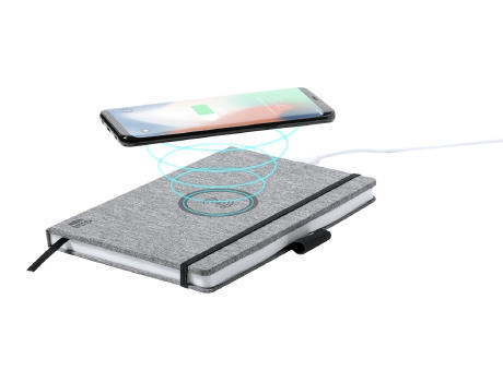 Notizbuch mit Wireless-Charger Charbuk Werbeartikel