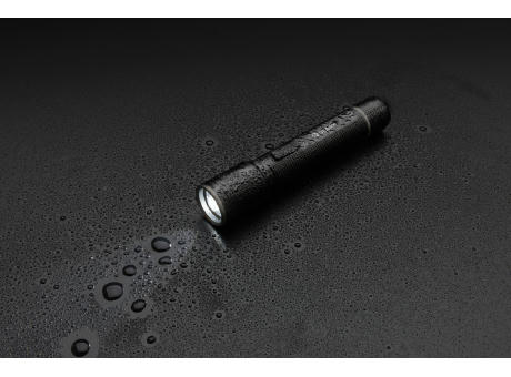 Gear X Taschenlampe aus RCS recycelt. Aluminium mit USB-Akku Werbeartikel