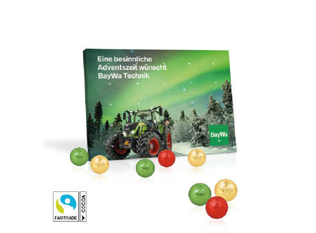 Tisch-Adventskalender mit Fairtrade® Schokolade Werbeartikel