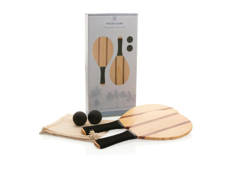Frescobol Tennis-Set aus Holz Werbeartikel
