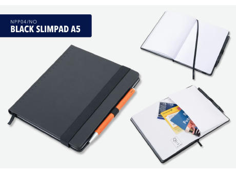 TROIKA Notizblock BLACK SLIMPAD A5 Werbeartikel