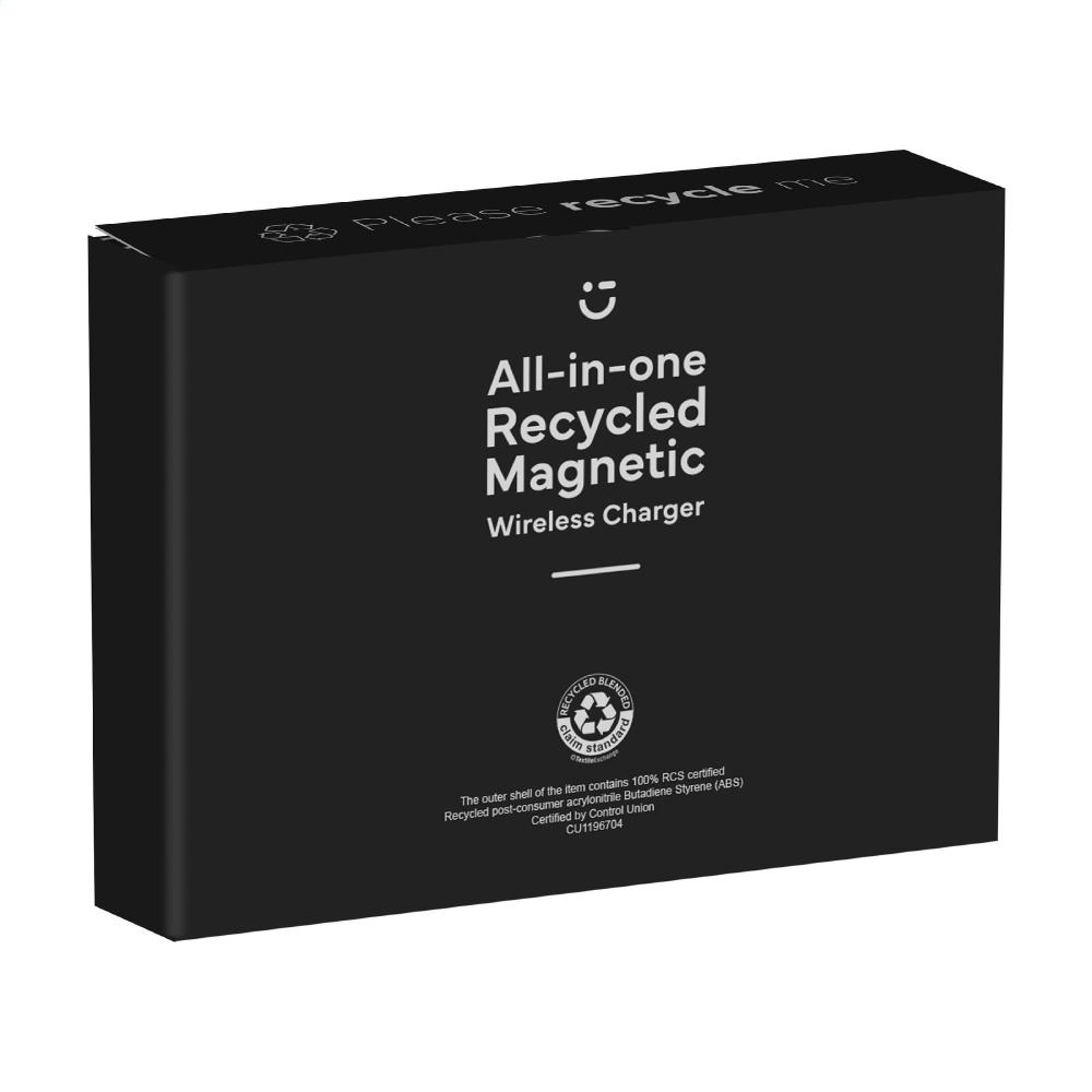 All-in-one RCS Recycled 15W Magnetic Wireless Charger Werbeartikel