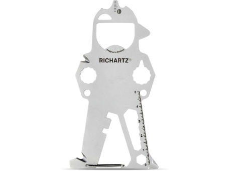 RICHARTZ Key tool bob XXL: großes Multitool in Figurform von der Rückseite – Schlüsselanhänger-Multitool mit Ihrem Logo