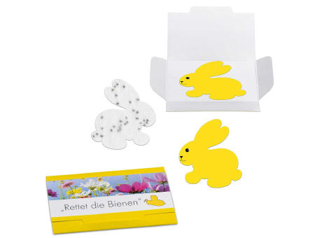 Product image Samenpapier in Klappkärtchen - Ostern - Häschen Werbeartikel