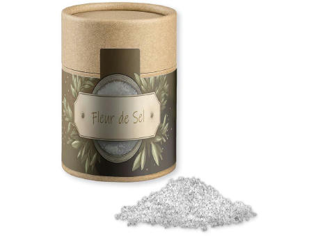 Fleur de Sel, ca. 65g, Kraftpapierdose Midi Werbeartikel