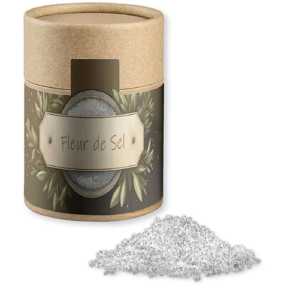 Product image Fleur de Sel, ca. 65g, Kraftpapierdose Midi Werbeartikel