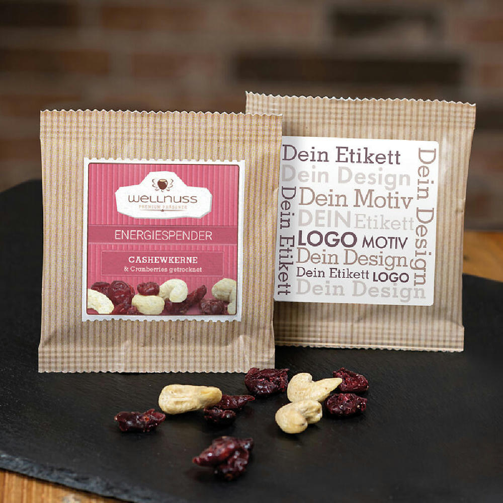Product image Cranberries und Cashewkerne im Premium Flowpack Werbeartikel