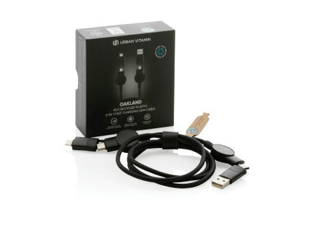 Oakland RCS rKunststoff 1,2m 6-in-1 Fast-Charging 45W Kabel Werbeartikel