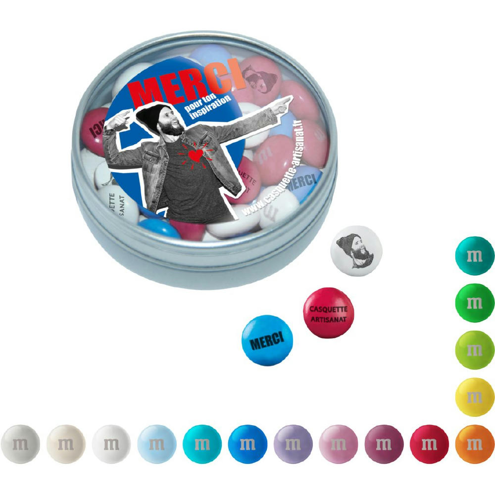 Product image Personalisierte M&M'S® Schokolinsen in Klarsichtbox Werbeartikel