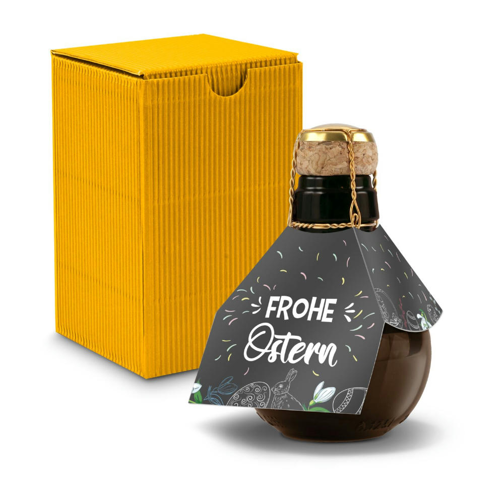 Product image Kleinste Sektflasche der Welt! Frohe Ostern - Inklusive Geschenkkarton in Gelb, 125 ml Werbeartikel