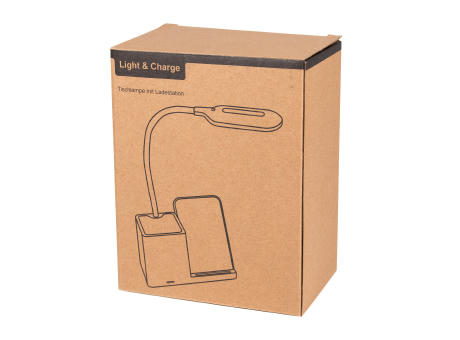 LIGHT & CHARGE - Schreibtisch-Lampe mit Ladestation Werbeartikel