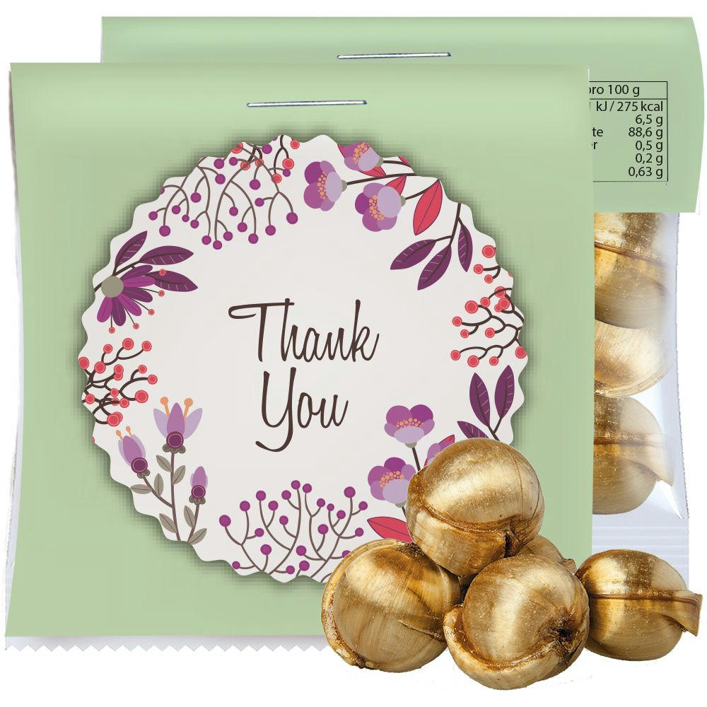 Product image Goldnüsse Bonbons, ca. 17g, Express Midi-Tüte mit Werbereiter Werbeartikel