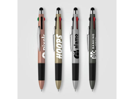 Quattro Softy Metallic Multi-Tinten Kugelschreiber - m/Stylus bedrucken