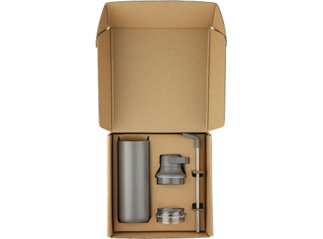 Doppelwandige Edelstahl-Trinkflasche (500 ml) Omari Werbeartikel