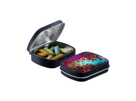 Mini Klappdeckeldose mit Süßigkeiten Werbeartikel