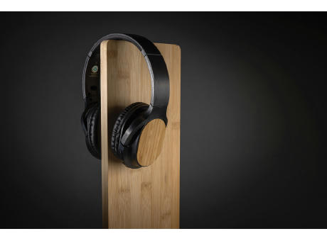 Elite faltbarer kabelloser Kopfhörer aus RCS und Bambus Werbeartikel