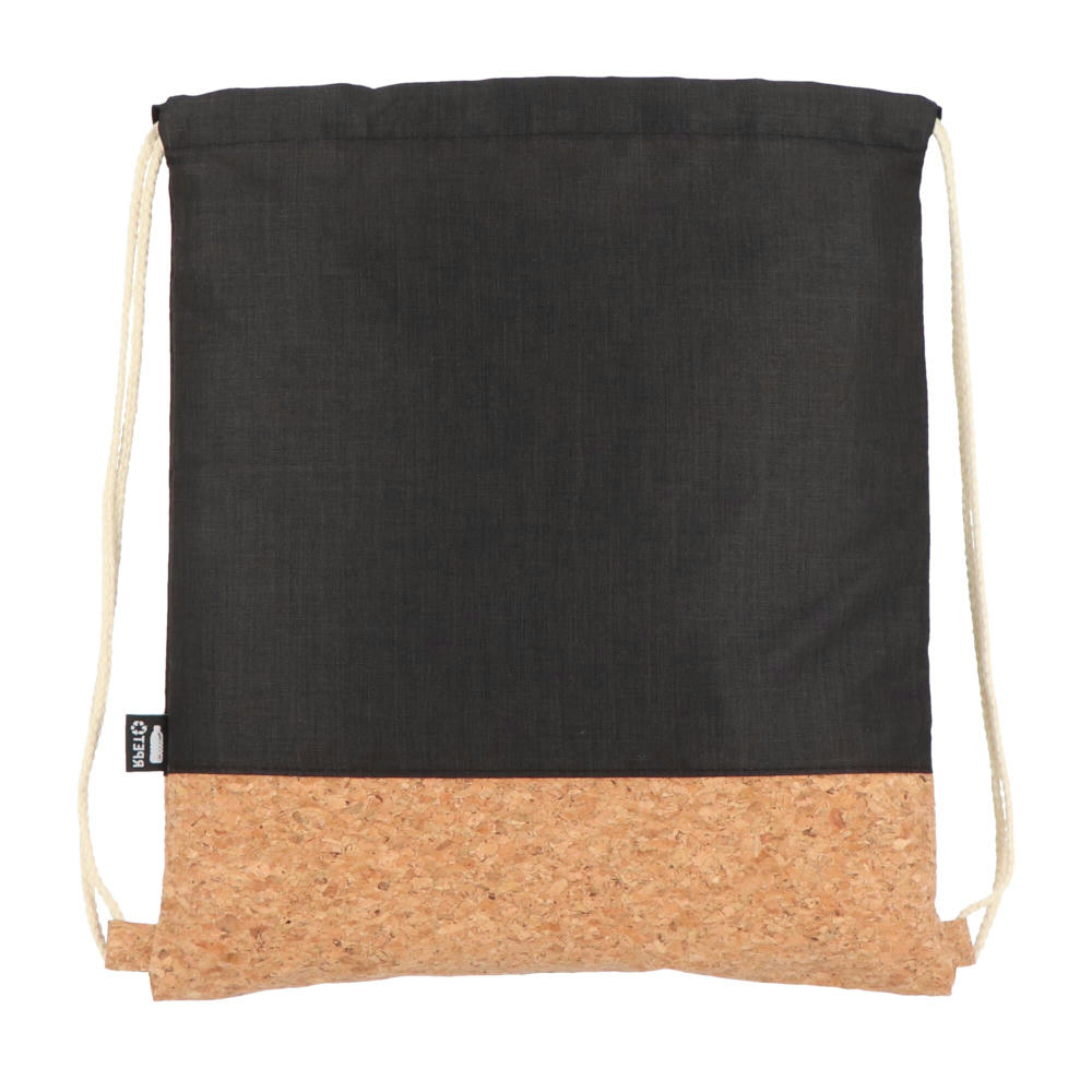 Kordelzugbeutel R-PET &amp; Kork 35 x 40cm Werbeartikel
