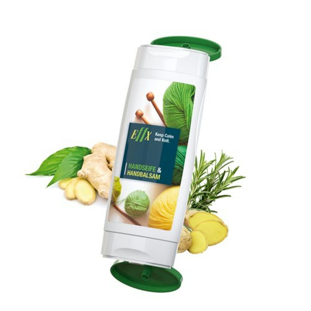 Product image DuoPack Handbalsam Ingwer-Limette + Flüssigseife Rosmarin Ingwer (2 x 50 ml) Werbeartikel