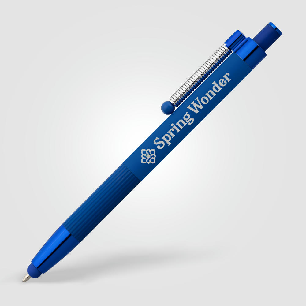Lisbon Kugelschreiber einfarbig mit Fidget-Funktion und Stylus aus recyceltem Aluminium Werbeartikel