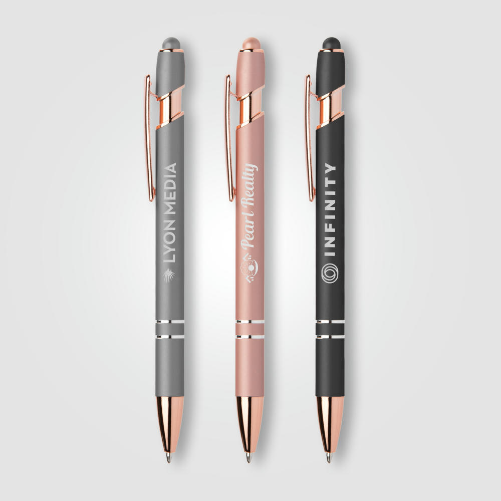 Prince Softy Roségold Metallic Kugelschreiber - m/Stylus Werbeartikel