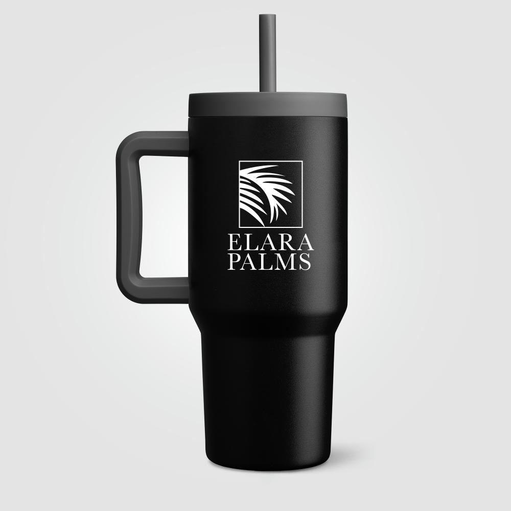 Product image Grosche Aspen Edelstahl-Becher mit dreifacher Isolierung und Trinkhalm - 945 ml Werbeartikel