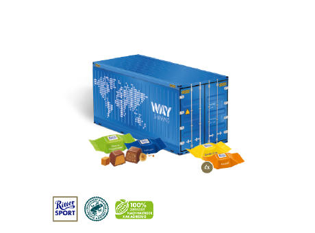Product image 3D Präsent "Container" mit Ritter SPORT Schokowürfel Werbeartikel
