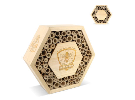Product image Bienenhaus aus FSC-Holz, sechseckig Werbeartikel