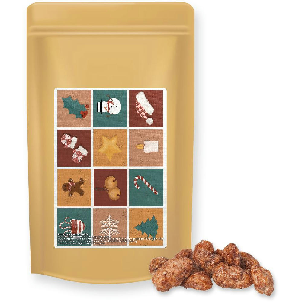 Product image Feuergebrannte Mandeln, ca. 80g, Standbeutel Midi Werbeartikel