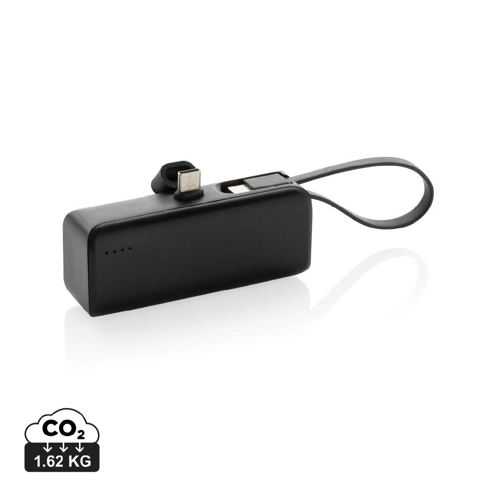 Product image Powerlink 3000mah Powerbank aus RCS rPlastic mit USB-C Kabel Werbeartikel