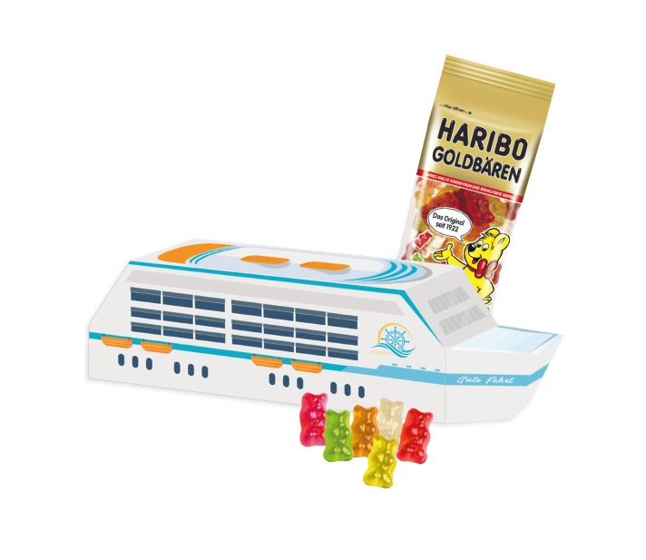 3D Präsent "Schiff" mit Haribo Goldbären