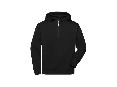 Product image BIO Workwear-Half Zip Hoody - Sweatshirt mit Kapuze und Reißverschluss Werbeartikel