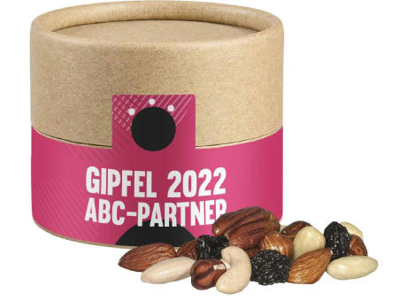 Studentenfutter, ca. 40g, Kraftpapierdose Mini Werbeartikel