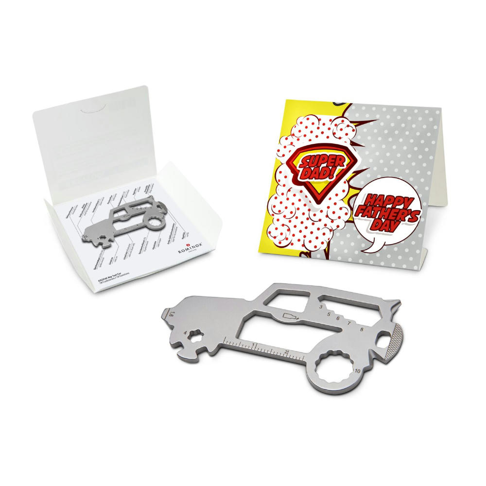 Geschenkartikel: ROMINOX® Key Tool Truck / LKW (22 Funktionen) im Motiv-Mäppchen Super Dad Werbeartikel