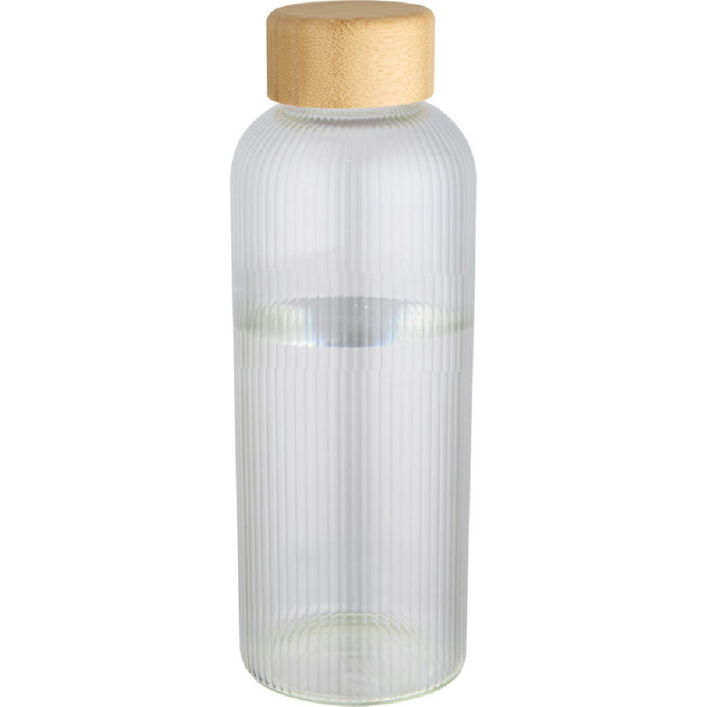 Product image Mirage 650 ml einwandige Trinkflasche aus Borosilikatglas mit Bambusdeckel Werbeartikel