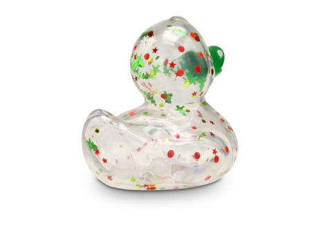 Werbeente Luis Lametta mit grünem Schnabel, ca. 8 cm Werbeartikel