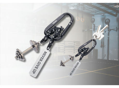 TROIKA Schlüsselanhänger NEVER GIVE UP bedrucken