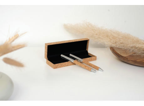 Schreibset aus Kork/Metall Elmer Werbeartikel