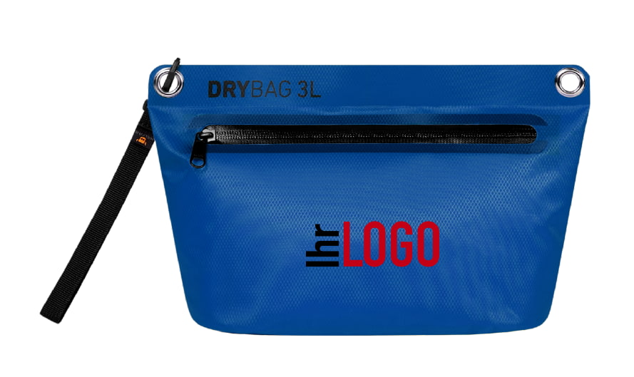 Halfar Reißverschluss Tasche Drybag in Royalblau als Werbeartikel – wasserdichte Tasche mit Logo bedrucken für Outdoor und Reisen