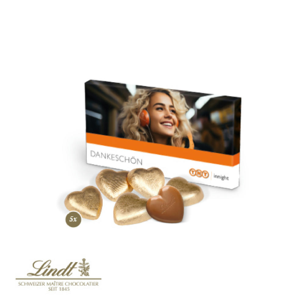 Product image Präsentbox mit Lindt Schokoherzen Werbeartikel